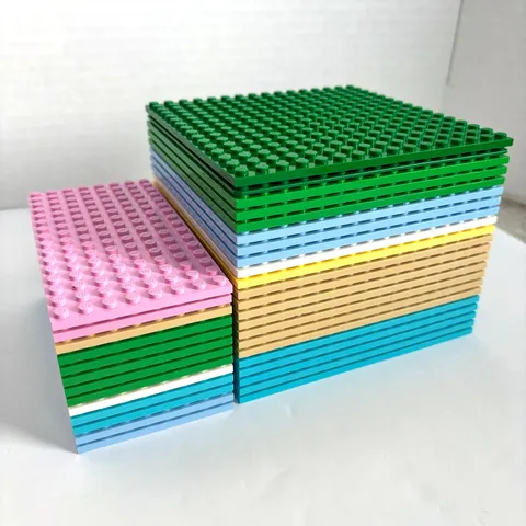 LEGO BULK LOT OF (22) BASE PLATES 16x16 STUD MIXED COLORS 8x16 Plates Lot of  13