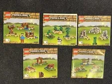 Lego Minecraft Crafting Box 2.0 Building Instruction Manuals 1-5(READ)