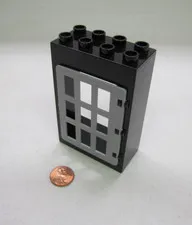 Lego Duplo BLACK GRAY JAIL LARGE DOOR WINDOW PANE UNIT Building Block 2x4x6