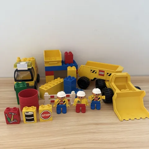 LEGO Duplo 2814 Town Construction Big Wheels Road Worker Set 1999 Exclusive RARE