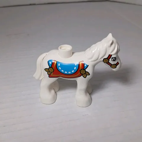 Lego Duplo White Horse Pony Animal Carousel Carnival Fair Circus Festival 