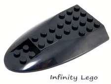 2 LEGO Black Aircraft / Plane Slope Double Bow 6x10 Fuselage Cockpit (87615)