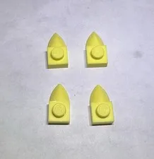 Lego Lot Of 4 Cool Yellow 1x1 Plate With Tooth Teeth New Part Spike