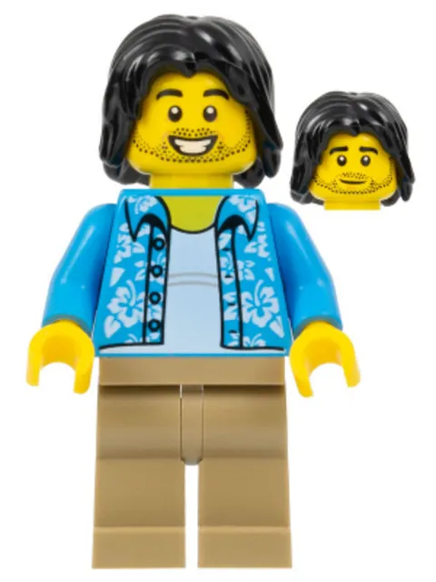 LEGO: Tourist Surfer Dark Azure Hawaiian Shirt (cty1118)