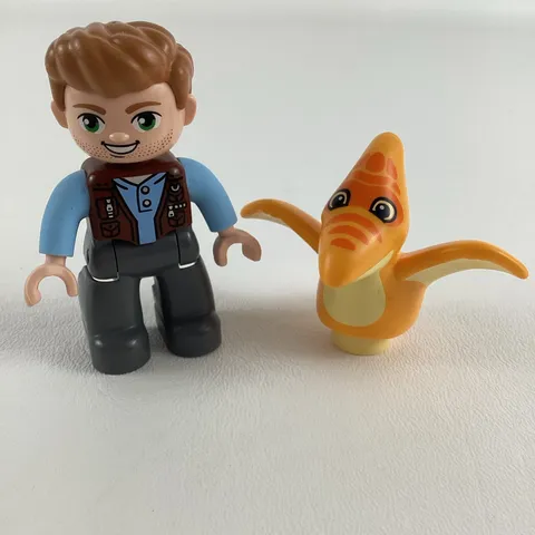 Lego Duplo Jurassic World Owen Action Figure Triceratops Dinosaur Toddler Toy 