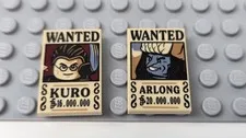 LEGO One Piece Arlong + Kuro Wanted Posters - 2x3 Tiles  BRAND NEW