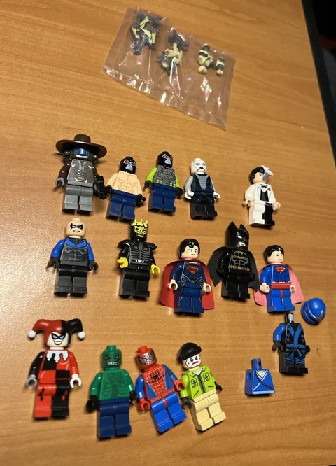 Lego Lot DC MARVEL Star Wars Harley Nightwing Spider Man Bane Two Face Croc