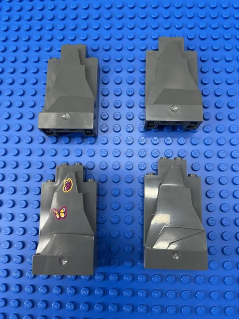 Lego Lot of 4 Dark Bluish Gray Rock Panels 2 x 4 x 6 #47847