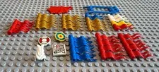 LEGO Castle accessory lot flags and a few rare tiles