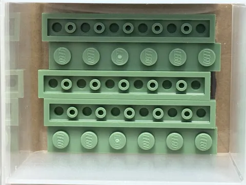 LEGO Parts - Sand Green Plate 1 x 6 - No 3666 - QTY 5