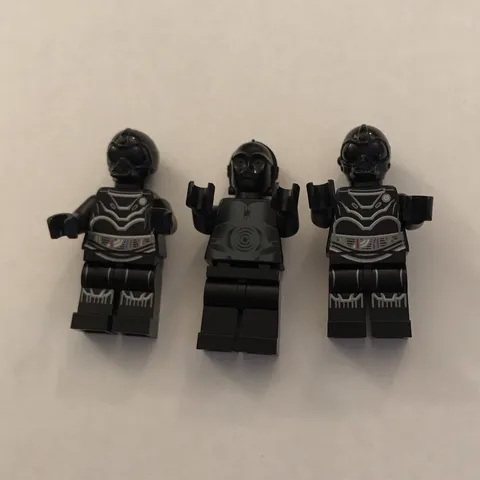 LEGO Star Wars minifigure lot of 3 black Death Star protocol droids 