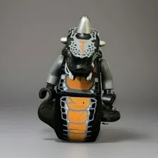 Black Snake Serpent Minifigure with Spiked Hood and Tail