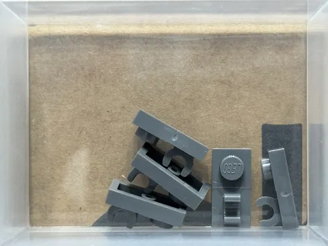 LEGO Parts - Dark Bluish Gray Plate 1 x 2 Open O Clip Top - No 44861 - QTY 5