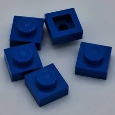 Lego - 5 Basic Blue 1 x 1 Stud Plates 3024