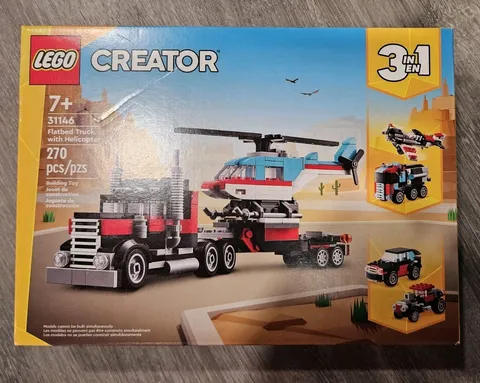 LEGO Creator 3 in 1 Flatbed Truck with Helicopter New 31146 LEGO