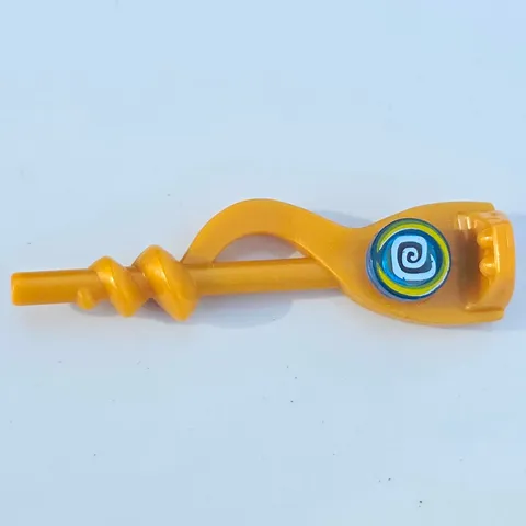 LEGO Pearl Gold Minifigure Handheld Key/Staff Accessory w/ Target Eye Print 1pc