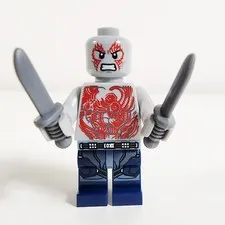 Lego Drax Minifigure Blue Legs Marvel Guardians of the Galaxy 76081 sh0387