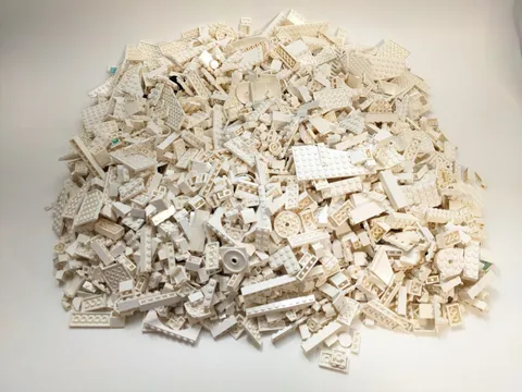 10 lbs White LEGO Bulk Lot – Genuine Cleaned Sanitized Bricks Plates Mixed Parts