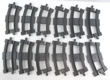 Lego Duplo Train Track Lot of 12 Dark Gray Curved Pieces 6378 ~Makes Full Circle