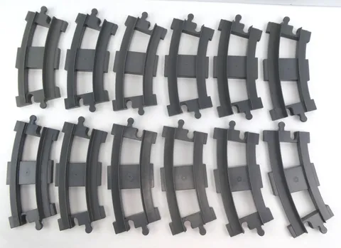 Lego Duplo Train Track Lot of 12 Dark Gray Curved Pieces 6378 ~Makes Full Circle