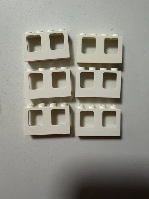 LEGO® Parts 61345 (6 pcs) Window 1 x 4 x 2 Plane, Single Top Hole