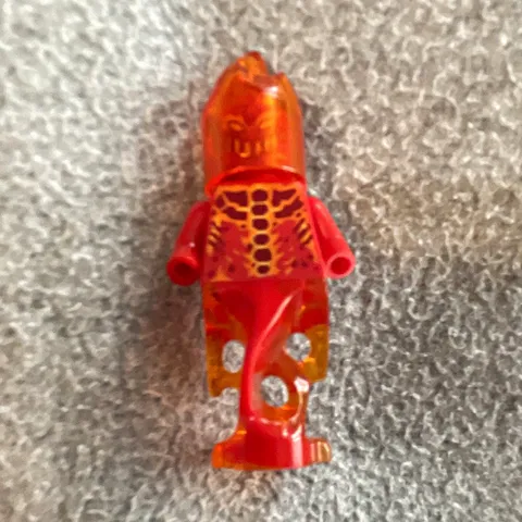 LEGO Trans-Orange/Red Minifigure w/ Armor & Flame Helmet Nexo Nights