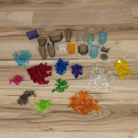 Bulk Transparent Lego Pieces.....200+, Color Sorted....8oz.