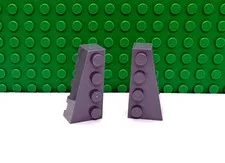 Lego 1 pair of Dark Bluish Gray 4x2 Thick Wedge Brick Plate wings ship NEW