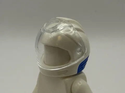 Lego NEW white Minifigure Headgear Helmet Space City Astronaut Blue Neck Base