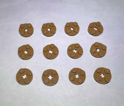 Lego Lot Of 12 Medium Nougat 2x2 Round Plate Plates New City Part