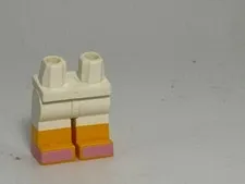 Lego Leg-Hips and Legs with Bright Light Orange Lower Legs and Bright Pink Feet 
