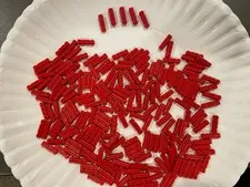 Lego 200 New Red Technic Axle 2L Notched pieces