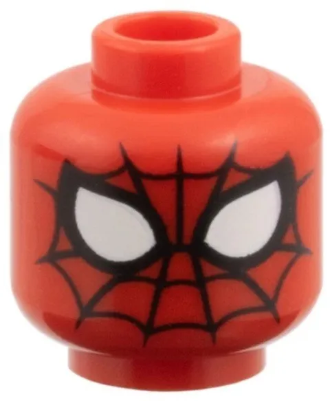 LEGO Red Alien Minifigure Head Spider-Man Black Webbing 3626pb3958 #WAB100