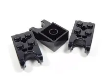 LEGO Lot of 3 Black 2x2 Bricks w/ Socket Technic S4