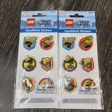 NEW LEGO® lot of 2 City Figurine Metal and Handiwork 3D Stickers