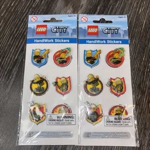 NEW LEGO® lot of 2 City Figurine Metal and Handiwork 3D Stickers