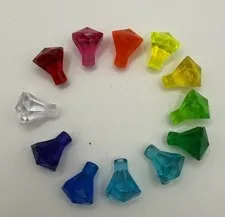 (12) LEGO Gem Jewel Lot- Diamond, Ruby, Emerald Sapphire-Mining Pirate Treasure