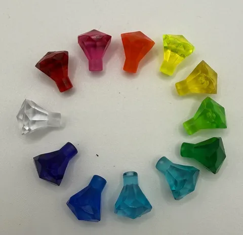 (12) LEGO Gem Jewel Lot- Diamond, Ruby, Emerald Sapphire-Mining Pirate Treasure