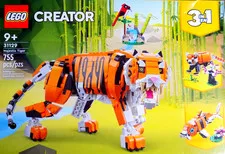 LEGO 31129 Majestic Tiger 3 in 1 Creator Building Set 9+ Red Panda Koi Fish 755p