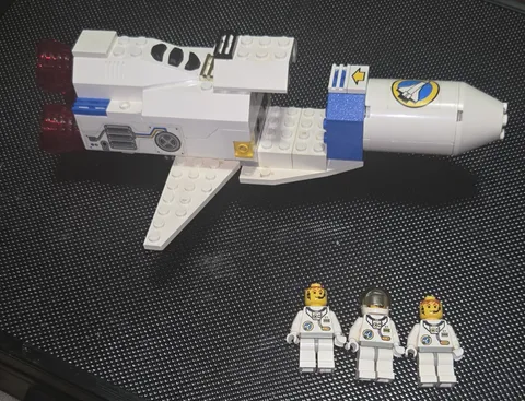 LEGO Rocket Ship Working Light Up Parts and 3 Astronauts. 90's Vintage.