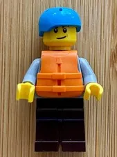 LEGO cty0914 Set 60202 People Pack Rafter, Adult Son, Dark Azure Sports Helmet