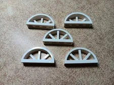 LEGO BULK LOT 5 WHITE WINDOW SPOKED ROUNDED TOP 1 X 4 X 1 2/3 #20309