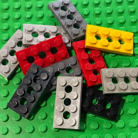LEGO® Parts 3709 (4 pcs) Technic, Plate 2 x 4 with 3 Holes