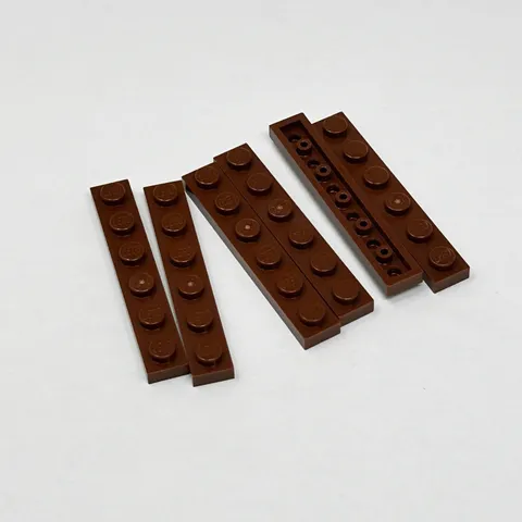3666 LEGO Parts Plate 1x6 REDDISH BROWN (6)