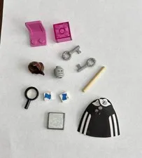 LEGO Harry Potter Parts - Minifig Striped Cape Keys (2) Scary Head Wand Mirror