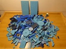 Lego Bulk Pieces Random Lot Blue Lt Blue Dark Blue Navy Color Plate