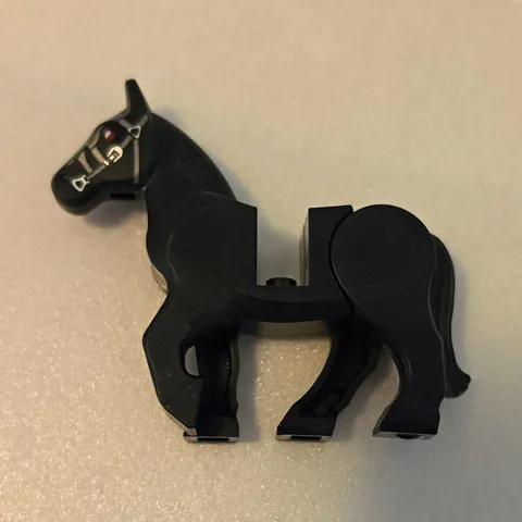 LEGO Ringwraith Black Horse (LOTR) Figure with gray Printed Bridle, 1 Piece