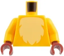 Lego New LION Minifig TORSO Bright Light Orange Yellow Fur Dark Red Hands 28-11