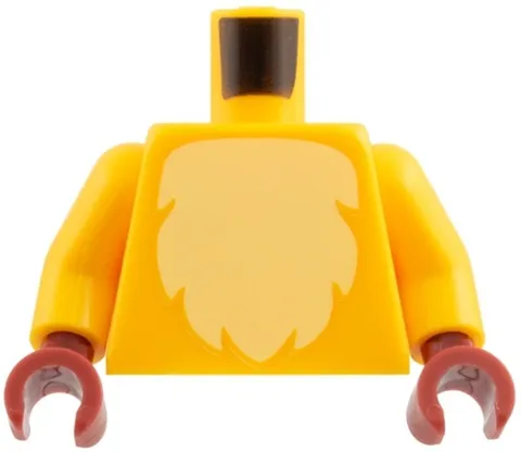 Lego New LION Minifig TORSO Bright Light Orange Yellow Fur Dark Red Hands 28-11