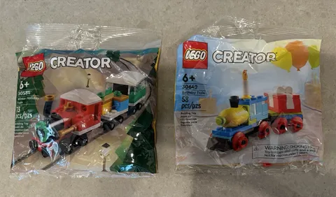 Lego Sets 30584 & 30642, Both Sets New Sealed Polybags, Holiday Birthday Train
